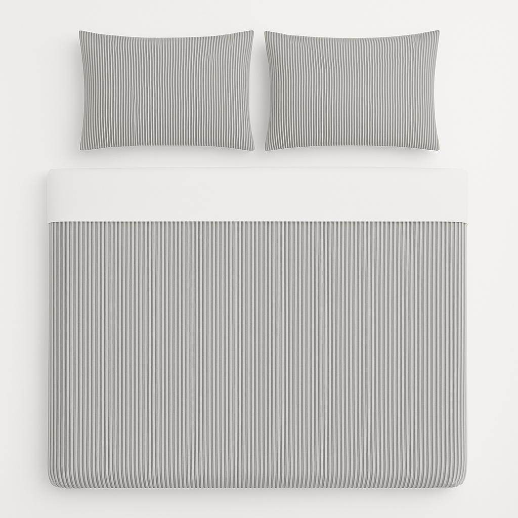 Striped Noir Bamboo Bedding Set