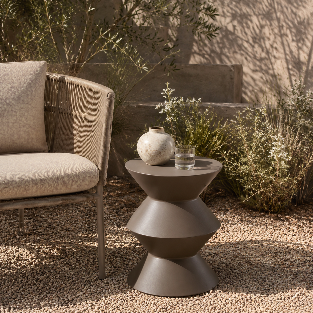 Coffee Table — Indoor/Outdoor in Metal frame with outdoor painted finish