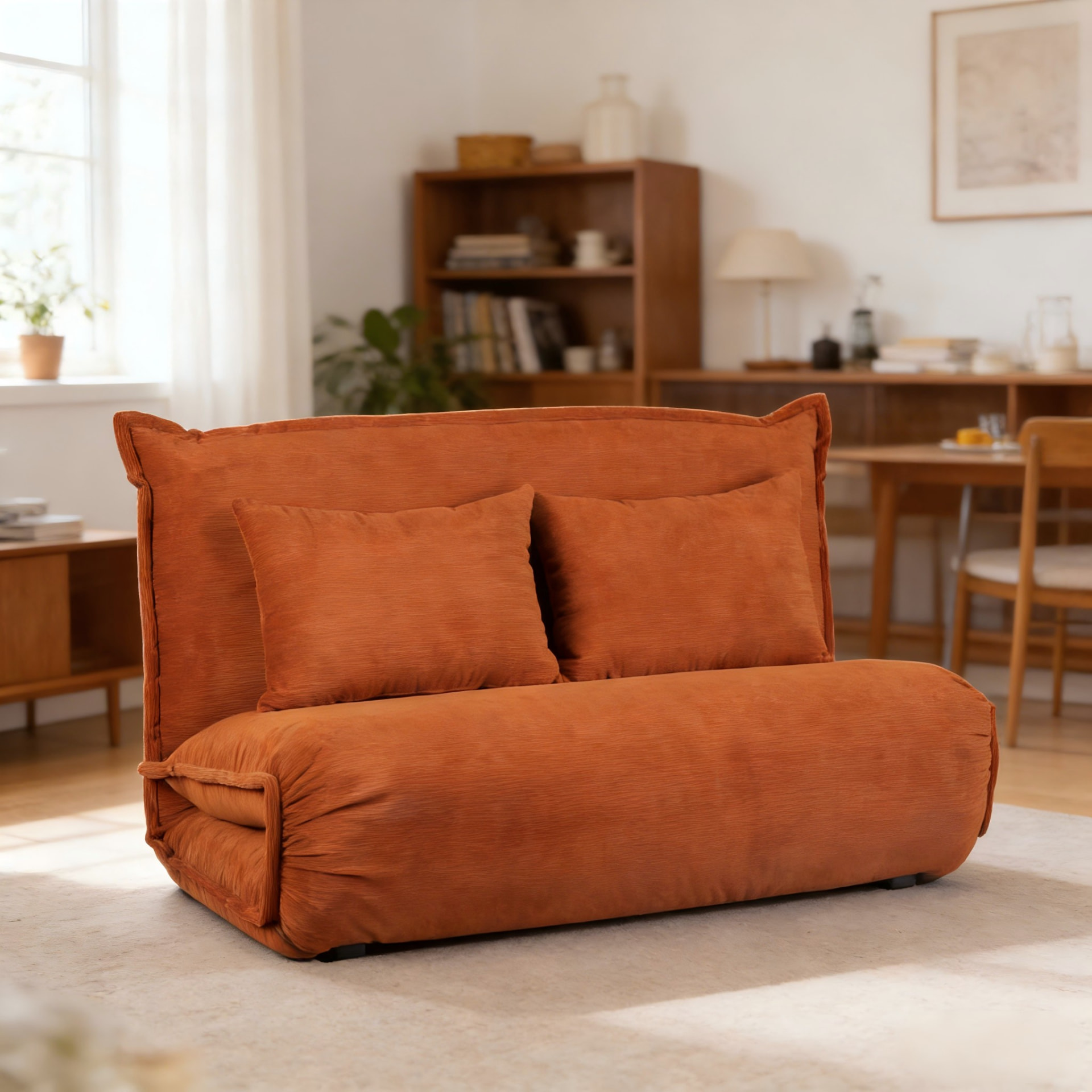 Sofa Bed — Copper in Metal frame + bonded fabric + solid foam + powder coated metal feet