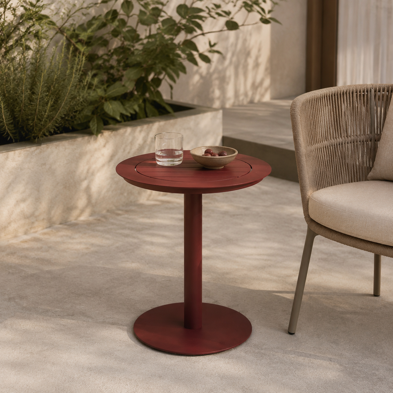 Dining Table — Indoor/Outdoor in Metal frame with outdoor painted finish