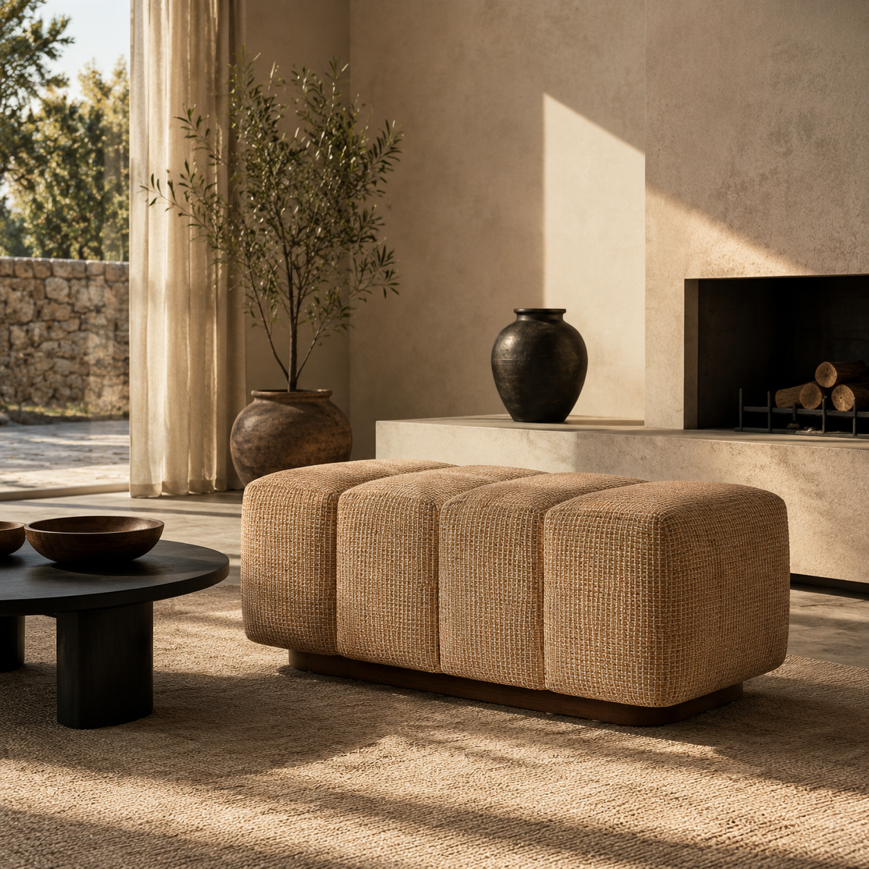 Indoor Stool in Ash wooden feet + high density foam