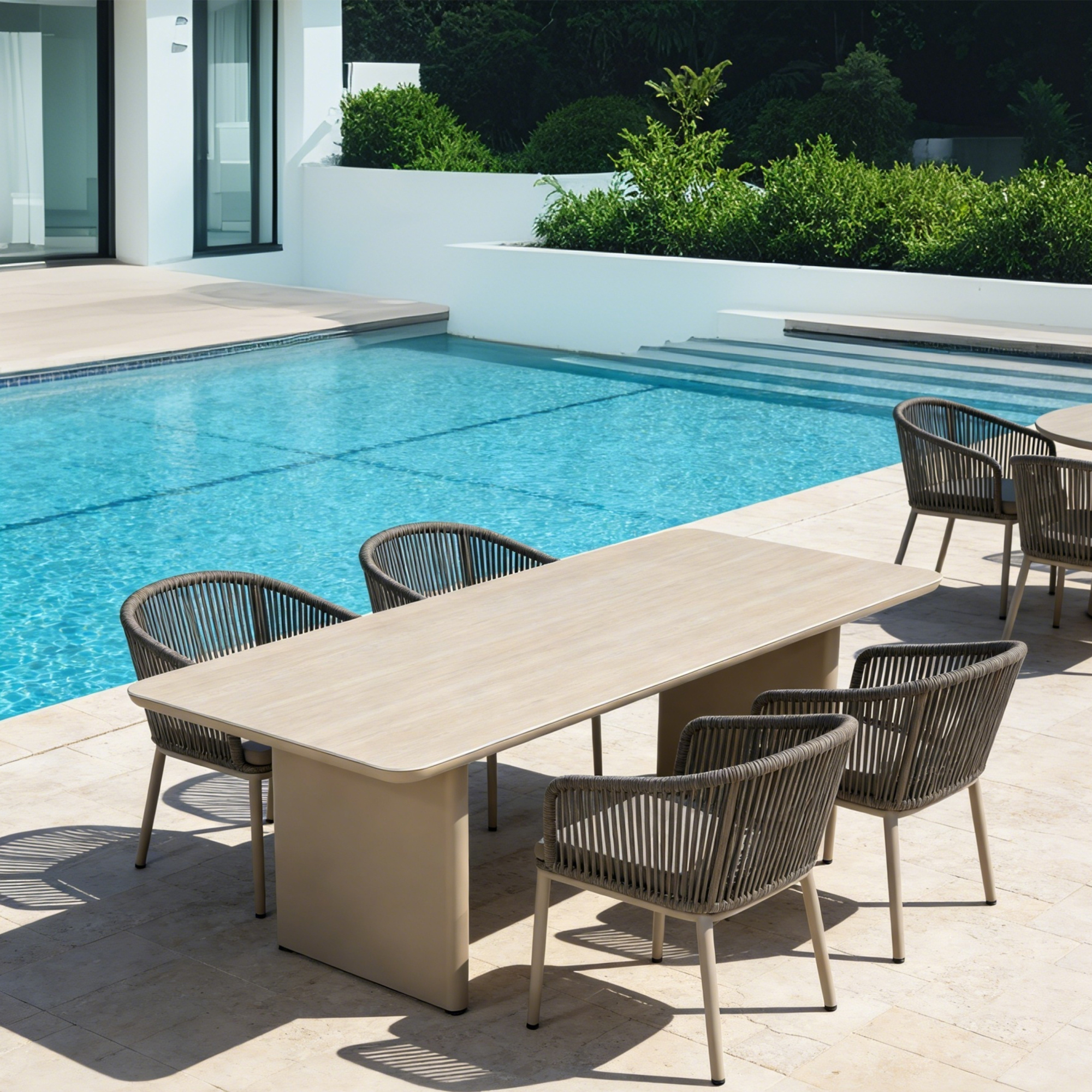 Dining Table — Indoor/Outdoor, XL in Aluminum frame + sintered stone for table top