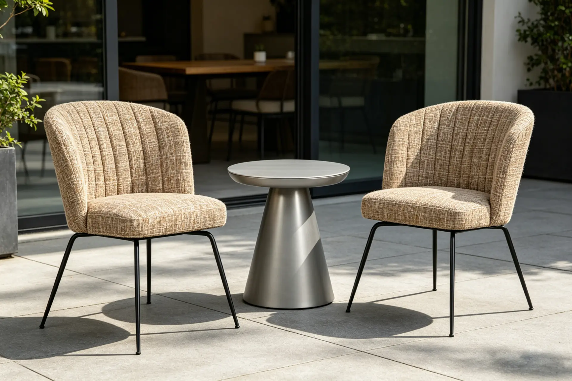 Dining Chair — Indoor/Outdoor in Metal frame + solid foam 25D + powder coated legs