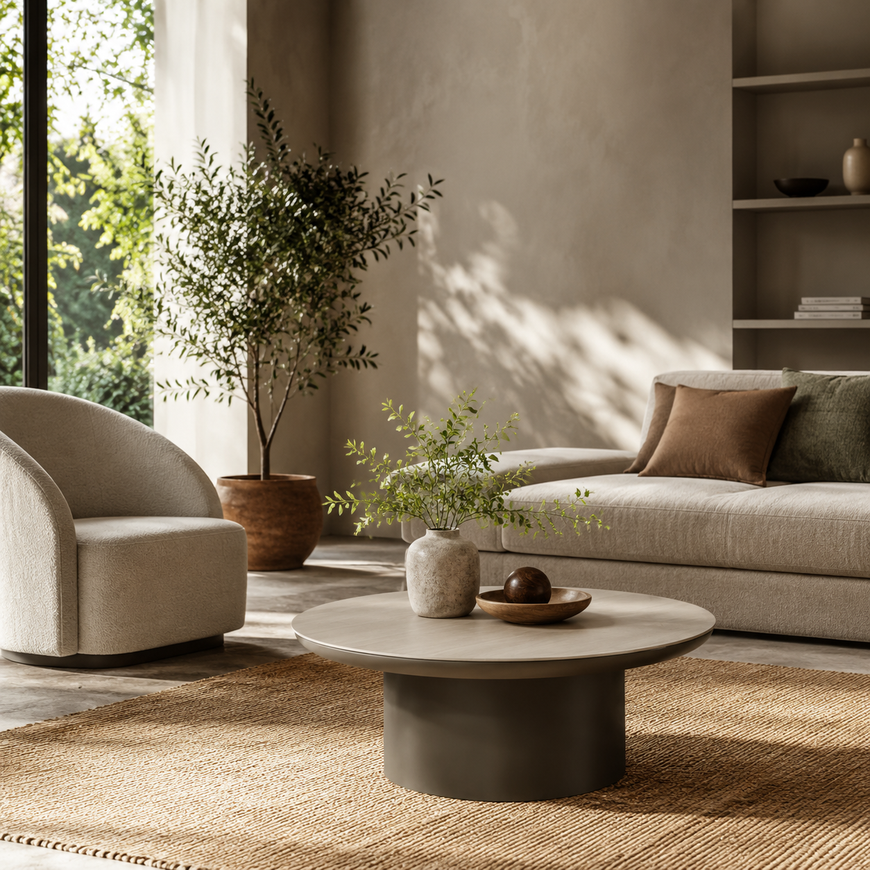 Coffee Table — Indoor/Outdoor, Stone Top, Set of Two in Stainless steel frame + sintered stone table top