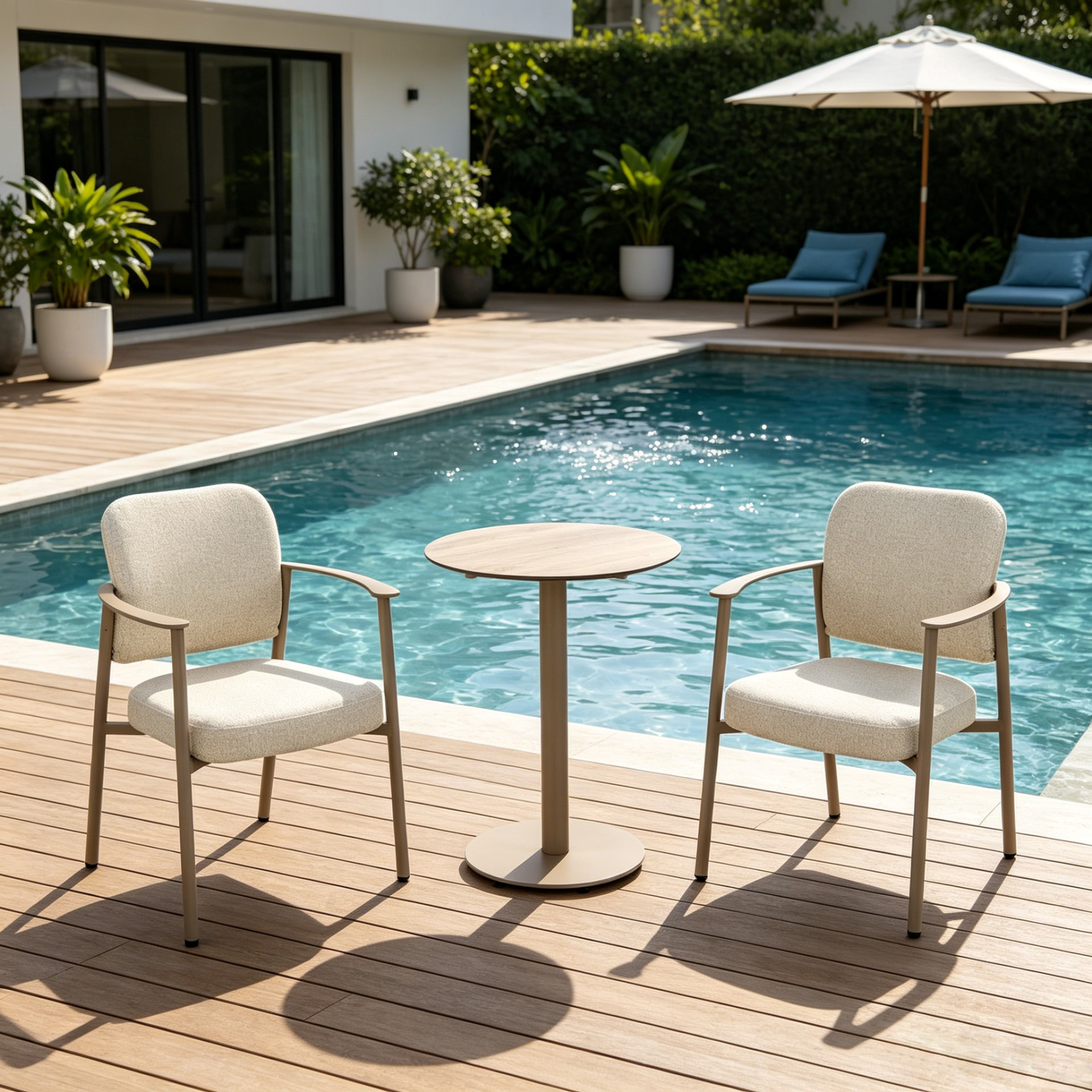Dining Chair — Indoor/Outdoor in Aluminum frame + olefin fabric + QDF