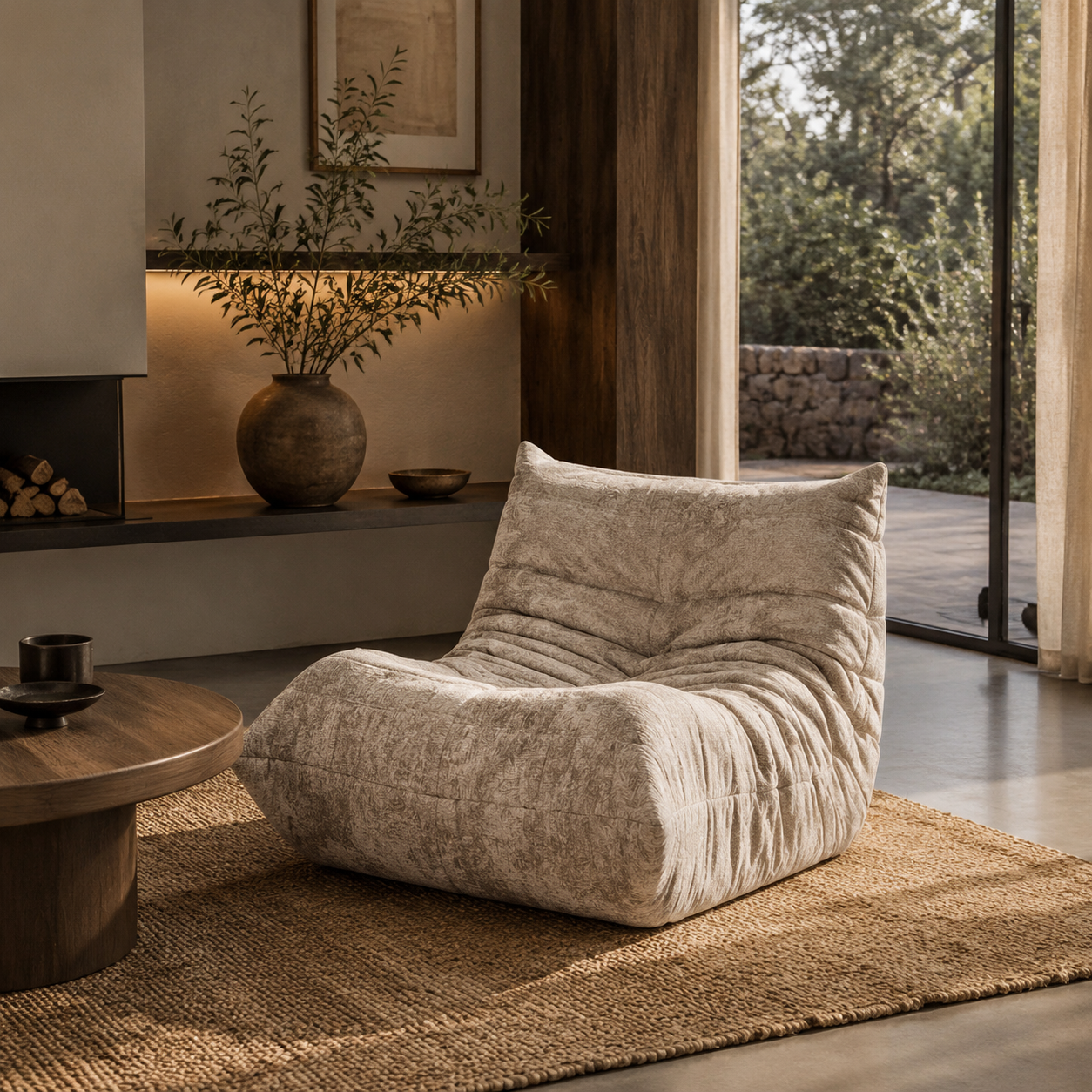 Maren Modular — One Seater Sofa, Taupe in Fabric + high density compression foam · indoor